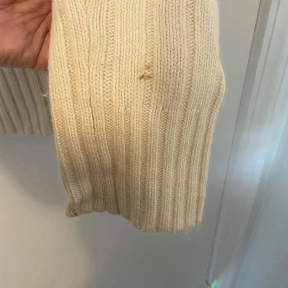 J. Crew Wool Blend Turtleneck Cable Knit Sweater M - Picture 4 of 6